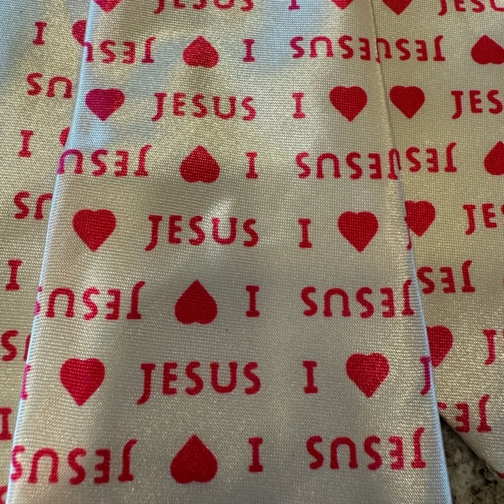 Kids Pink 'I ❤️ Jesus' Elastic-Back Ties